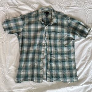 Blue Plad Button Up